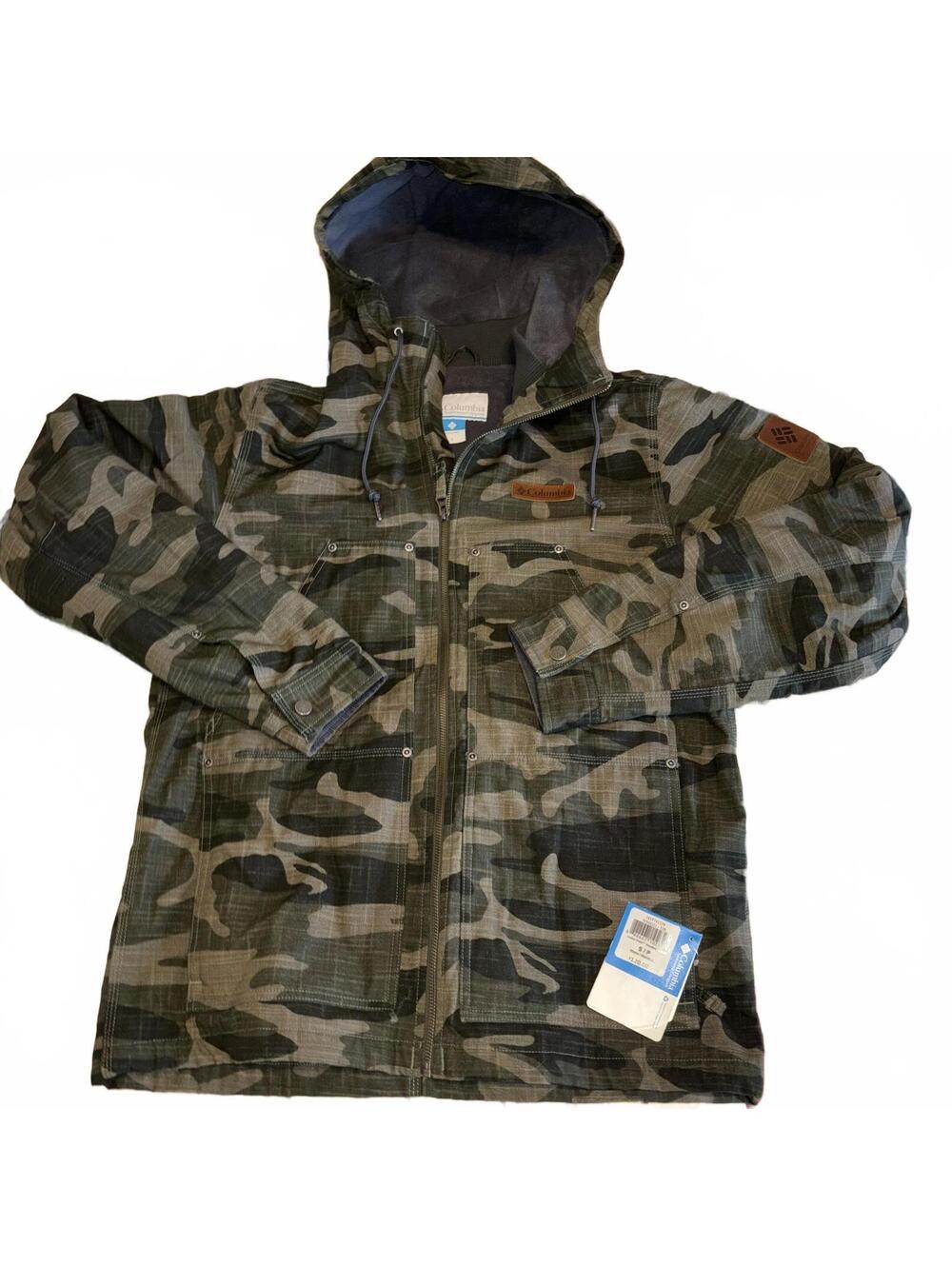 Columbia NEW $120 Mens S Waterproof Camouflage Hooded Jacket Outdoor Coat Warm
